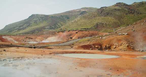 火山，蒸汽，间歇泉，冰岛