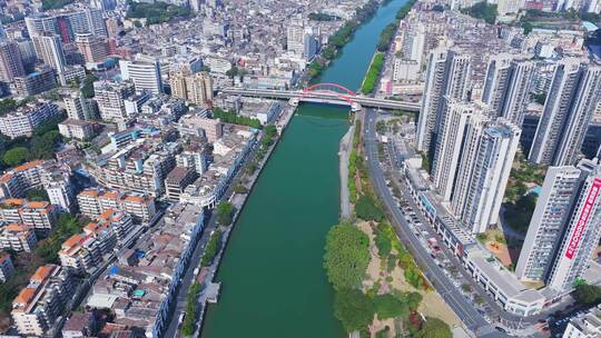 江门江海区蓬江区城市航拍