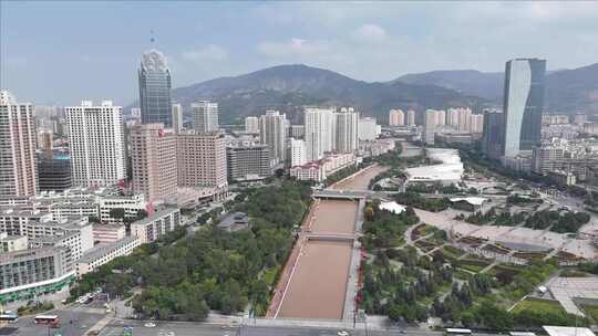 青海西宁中心广场西宁建设航拍合集