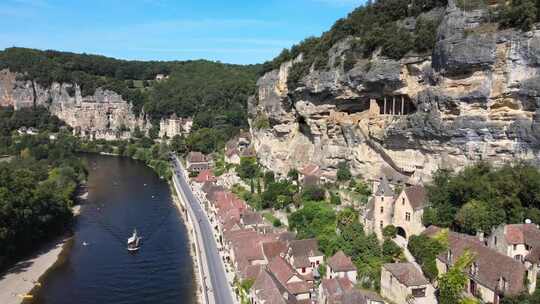 La Roque Gageac的鸟瞰图