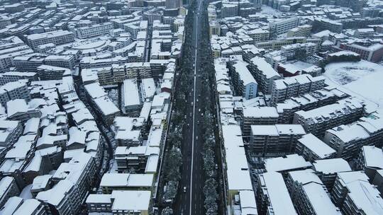 合集城市冬天雪景航拍