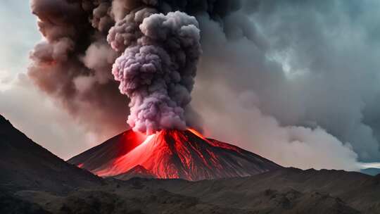 火山喷发壮观景象