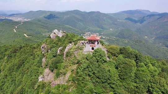 泉州仙公山航拍地藏王菩萨殿地藏殿山顶阁楼