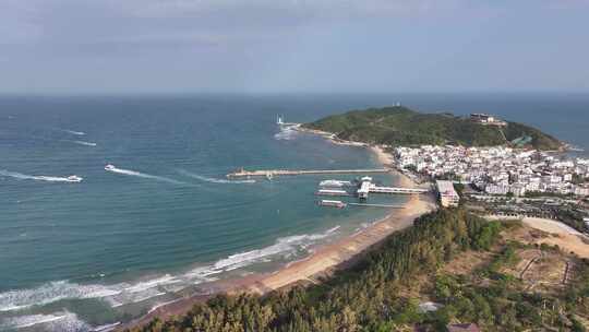 海南三亚海棠湾海岸线航拍