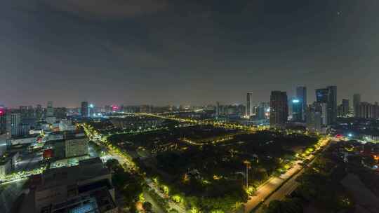 粤港澳大湾区佛山新城夜景全景延时