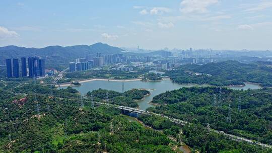 深圳南山长岭陂水库航拍