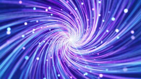 紫色螺旋粒子线条唯美粒子光线旋转
