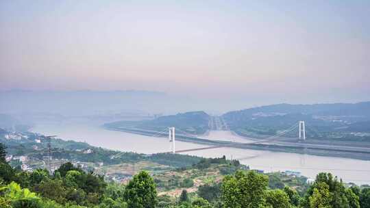 三峡大坝清晨延时