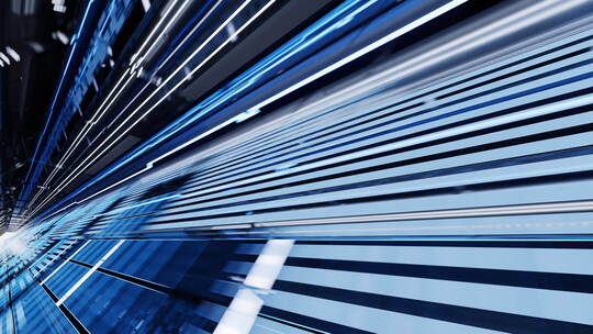 蓝色未来感隧道3D渲染视频素材模板下载