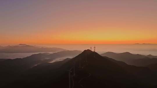 河源缺牙山日出云海航拍视频4K