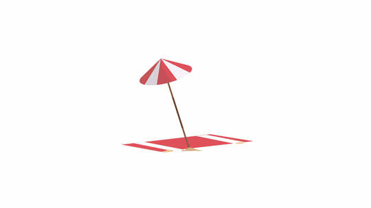 带沙滩伞的动画垫|带Alpha