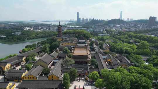 航拍江苏镇江金山寺5A景区