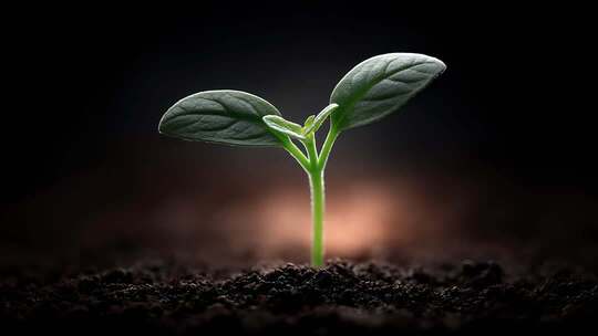 破土而出的小苗象征着希望与新生