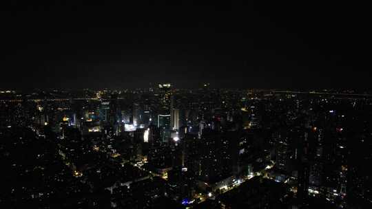 江苏南京城市夜景灯光航拍