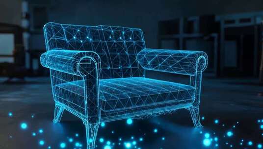 科技感线框沙发粒子效果