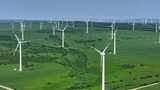 4k航拍草原风车风力发电绿色能源高清在线视频素材下载