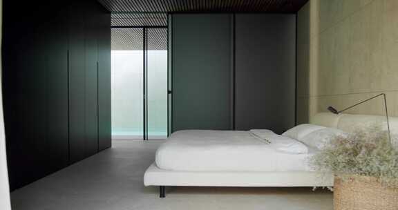 中性色调和简洁线条的现代简约卧室设计