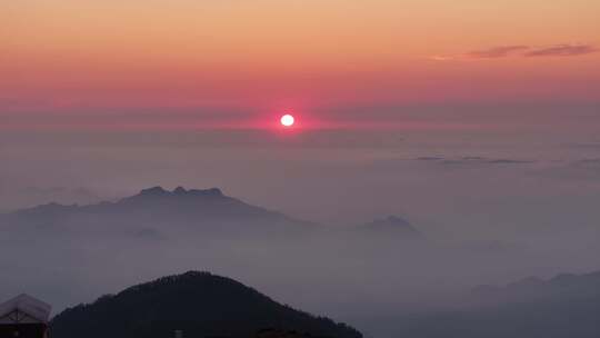 航拍西藏牛背山云海大山晚霞云星空日出自然