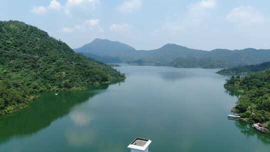 广东水利工程航拍水库 绿水青山