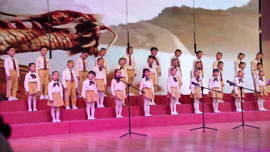 儿童演出六一跳舞蹈素材儿歌实拍幼儿园视频视频素材模板下载