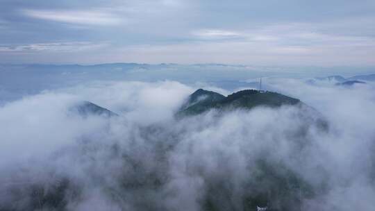 云海云雾和高山航拍