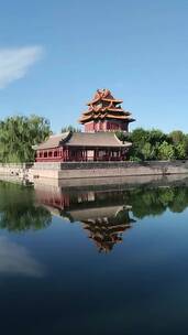 旅游景区 北京故宫的角楼和护城河