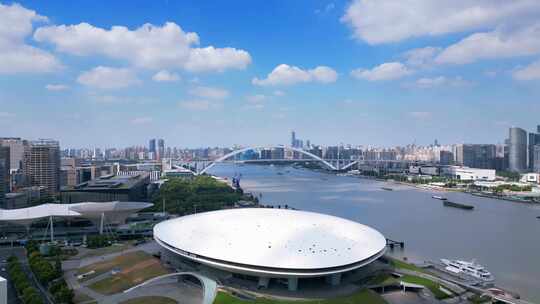 上海市世博展览中心城市风光视频素材模板下载