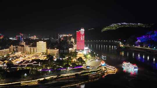 四川宜宾合江门广场夜景