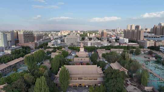 甘肃张掖大佛寺4A景区航拍