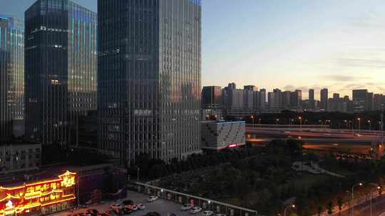 武汉光谷企业天地浙商银行大楼航拍视频素材模板下载