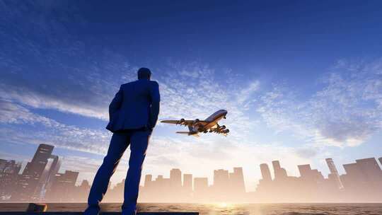 飞机飞过成功人士的头顶