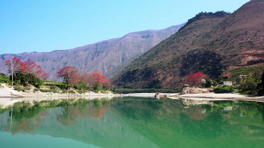 红色攀枝花绿色怒江水