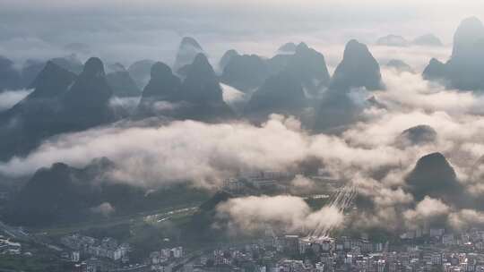 中国山水风光自然山脉意境航拍