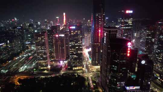 深圳城市夜景航拍空镜