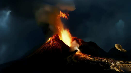 火山 山火爆发