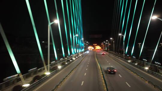 丽水紫金大桥夜景航拍