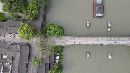 4K高清航拍杭州拱宸桥运河航拍无人机4K航拍