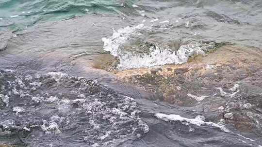 大海海浪浪花满画幅升格慢镜头特写