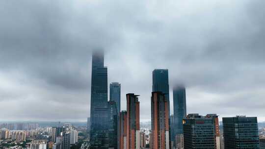 南宁东盟商务区雨后延时