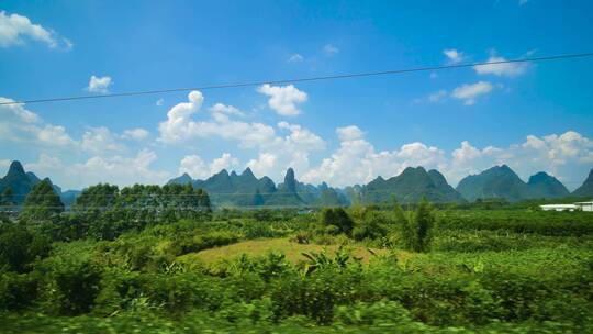 动车高铁火车窗外风景