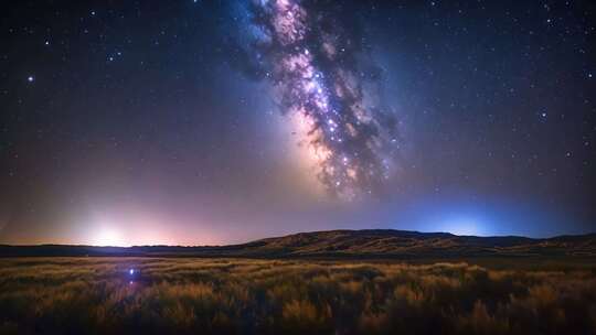 旷野星空银河夜景