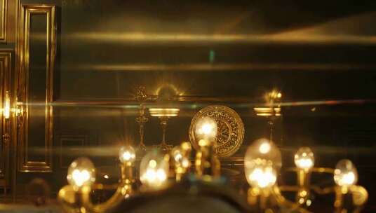 金色奢华吊灯室内场景