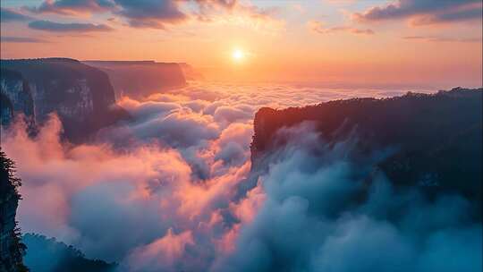湖南张家界日出云海武陵源张家界ai素材原