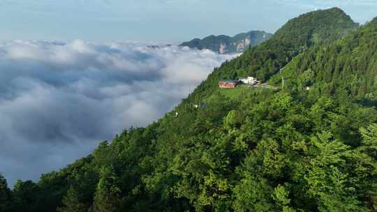 航拍山区云海日出