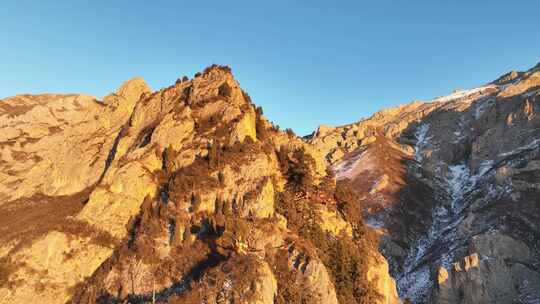 青海互助天门寺山峰蓝天航拍视频