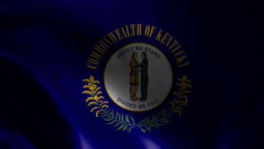 肯塔基州挥舞旗帜。肯塔基州挥舞旗帜动画。