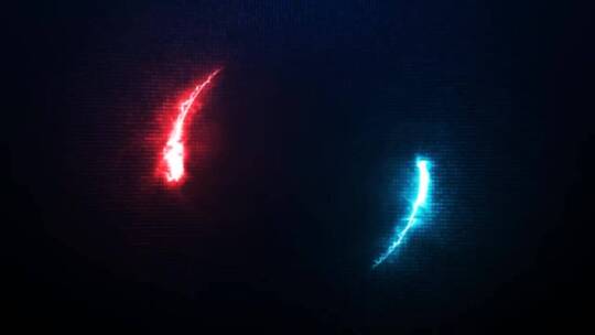 简洁红蓝燃烧火焰特效表示logo标志标识电影视频开场AE模板