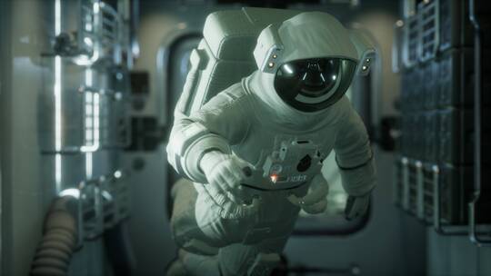 宇航员漂浮在空中视频素材模板下载