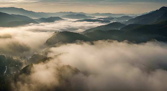 唯美风光日出日落云海风景唯美开场航拍中国