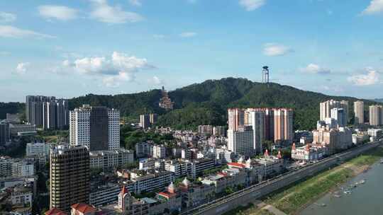 梧州白云山风景区四恩禅寺航拍